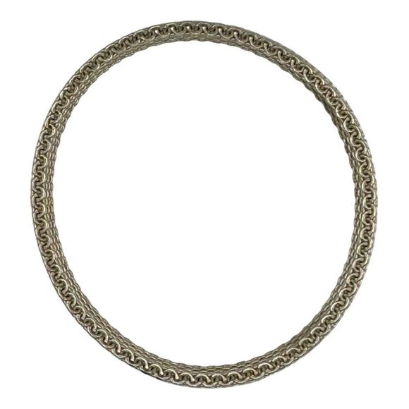Godfrey Carter Vintage Sterling Silver Mesh Chain Bangle Bracelet 7" Signed GC - Picture 3 of 6